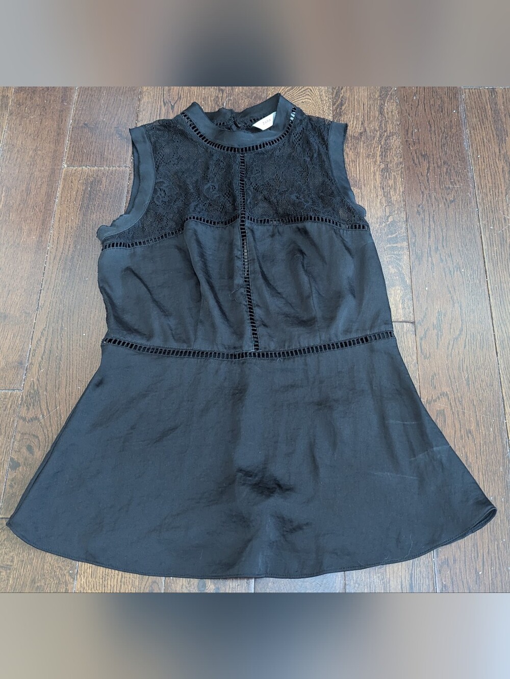 Zara Black Lace Trim Sleeveless Top
